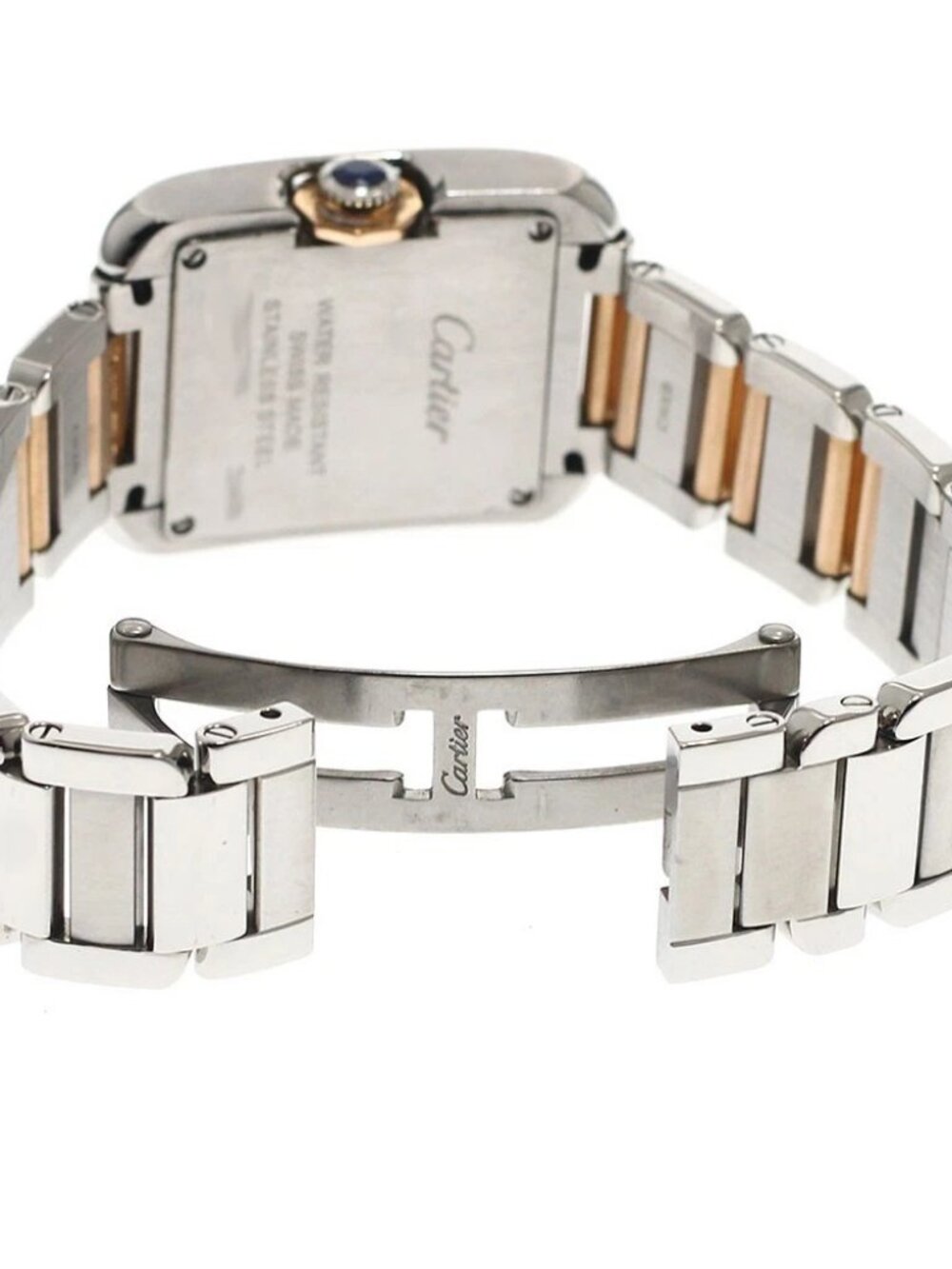 CARTIER Tank Anglaze SM W5310036 PG2 tone Silver Dial Quartz Ladies Watch_808776 - Picture 5 of 7